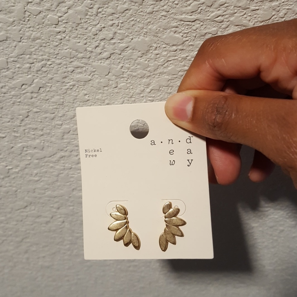 Gold climber earrings